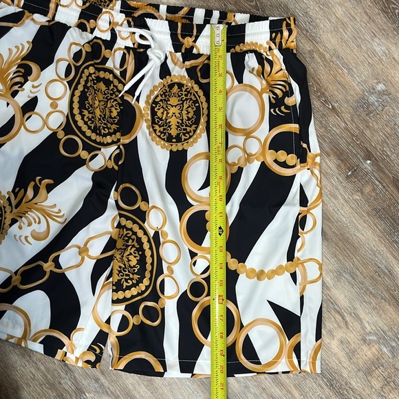 Shein Manfinity Chain Print Shirt & Short Set Men's XXL Equestrian Luxury Style - Picture 9 of 14